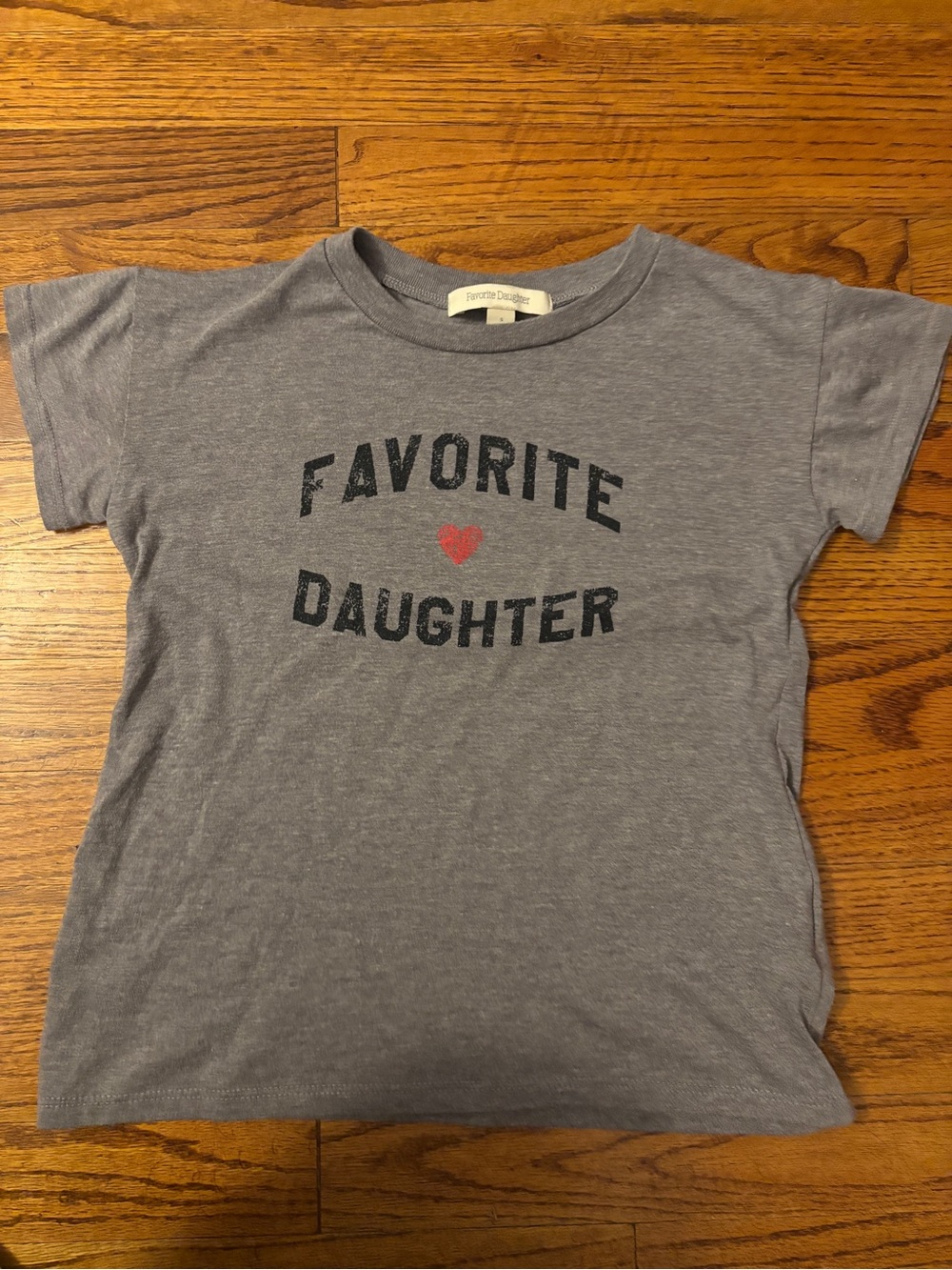 Favorite Daughter Kids' Heather Gray Tee with Red Heart Graphic